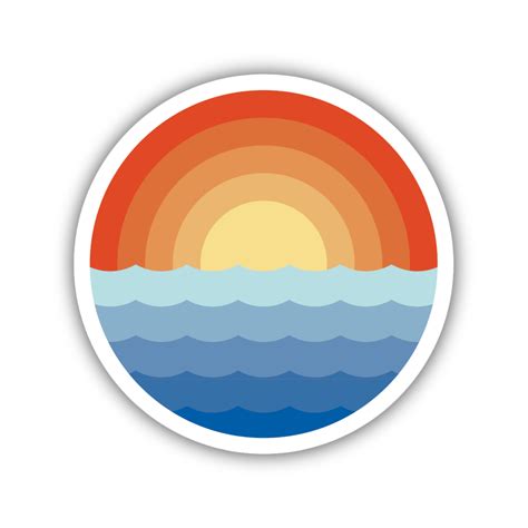 Sunrise Waves Sticker Homemade Stickers Print Stickers Hydroflask