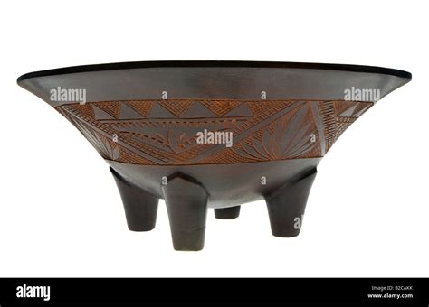 Samoa Typical Traditional Kava Bowl Handmade From Uafato Carved Tub