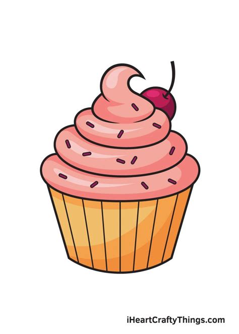 How To Draw A Cupcake Easy Step By Step Cupcake Drawing