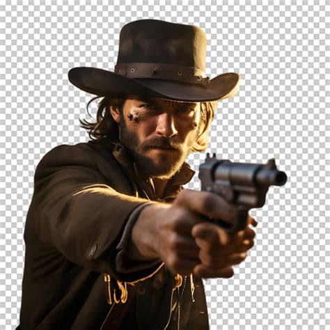 Cowboy Isolado Em Fundo Transparente Psd Premium