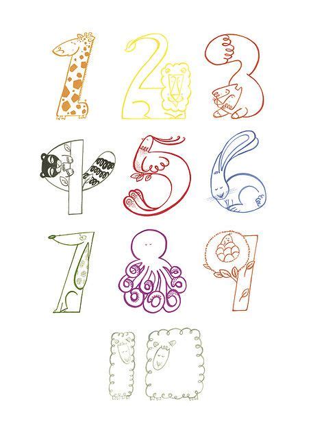 Numberzoo | Number drawing, Numbers typography, Art drawings for kids