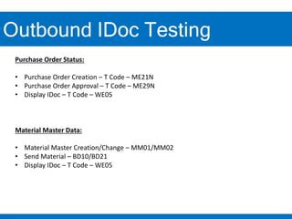 Sap Idoc Overview And Outbound Idoc Pptx