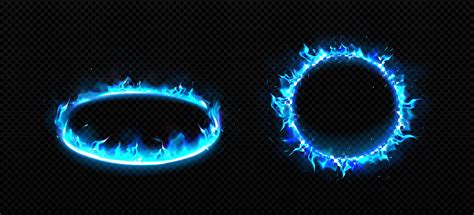 Round Frames With Fire Burning Rings With Flame 18848125 Vector Art At