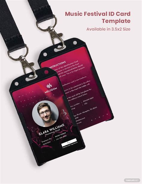 Music Festival Id Card Template In Psd Pages Publisher Illustrator