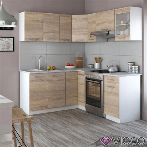 Готовая угловая кухня Vicco Rick, 187 см, сонома – фото, отзывы ...
