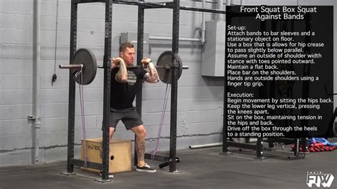 Front Squat Box Squat Against Bands Youtube