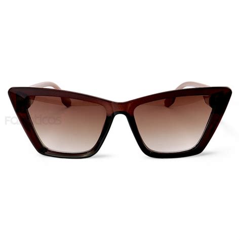 Óculos de Sol Feminino Gatinho Jade Marrom e Nude