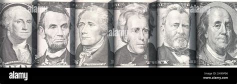 Portraits of the US presidents on dollar bills Stock Photo - Alamy