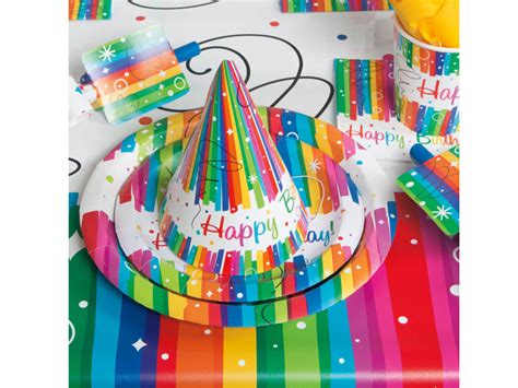 Talerzyki Urodzinowe Rainbow Happy Birthday 23 Cm 8 Szt NACZYNIA