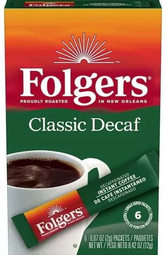 Cafe Instantaneo Folgers Classic Decaf 3 Pack 18 Bolsitas Meses Sin