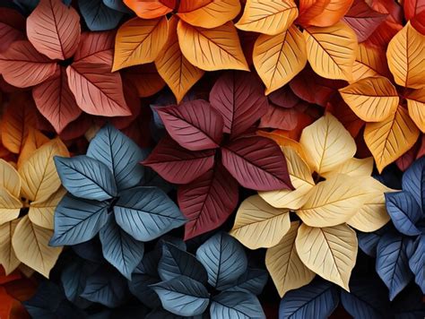 Premium Ai Image Colorful Leaves Texture Generative Ai