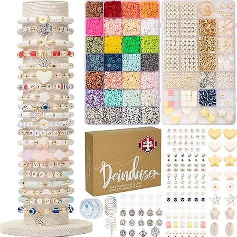 Deinduser Bracelet Making Kit With Stand 7800pcs Clay Bead