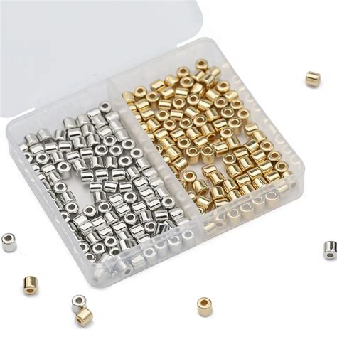 Pcs Mm Zylindrische Lose Perlen Gold Silber Farbe Ccb Spacer Diy