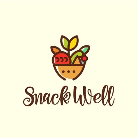 LOGO Design For Snack Well Vibrant Plate Featuring Healthy Snacks For