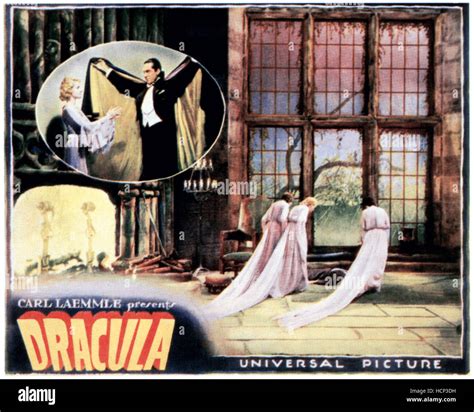 Dracula Inset From Left Helen Chandler Bela Lugosi 1931 Stock Photo