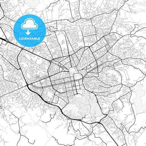 Vector PDF map of Tirana, Albania - HEBSTREITS