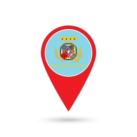 Map pointer with Lazio Flag. Region of Italy. Vector illustration ...