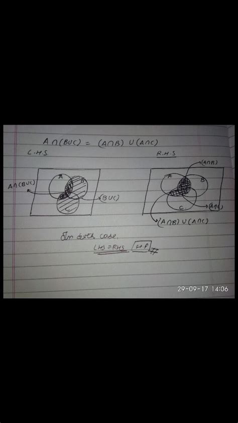 prove by venn diagram- A (intersection) (B U C) = (A (intersection) B ...