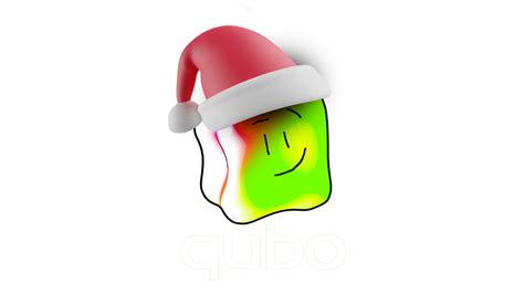 Qubo christmas logo (2023-) with Qubo the Cube by Adrick00 on DeviantArt