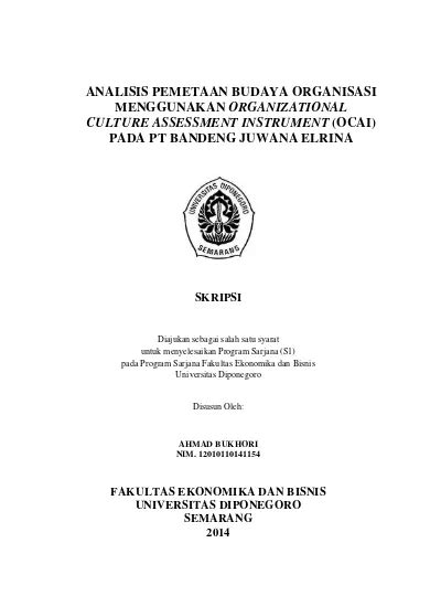 ANALISIS PEMETAAN BUDAYA ORGANISASI MENGGUNAKAN ORGANIZATIONAL CULTURE