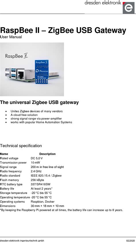 Dresden Elektronik Ingenieurtechnik RASPBEE2 Generic Zigbee Gateway