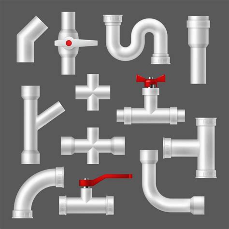 Plastic pipes and tubes, pipeline fittings 16545007 Vector Art at Vecteezy