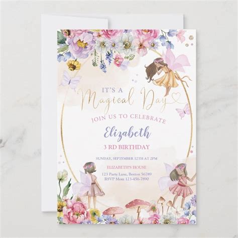 Fairy Birthday Invitation Zazzle Invitaciones Hadas Artesan As