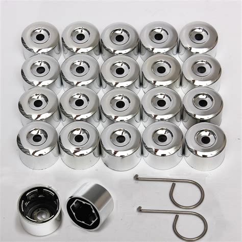 17MM Chrome Alloy Wheel Locking Nut Bolts Covers Caps For VW GOLF