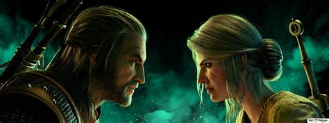 The Witcher 3 - Wild Hunt (Ciri and Geralt of Rivia), Dual Monitor ...