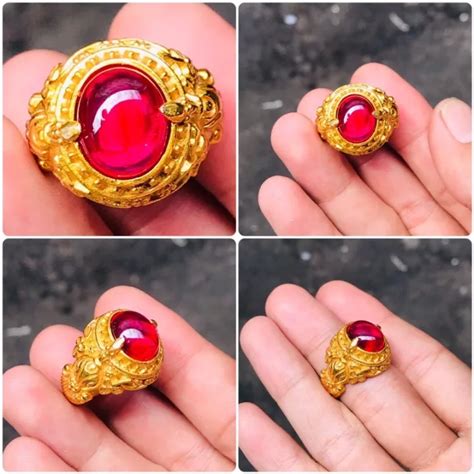 Cincin Permata Merah Siam Original Model Bali Lazada Indonesia