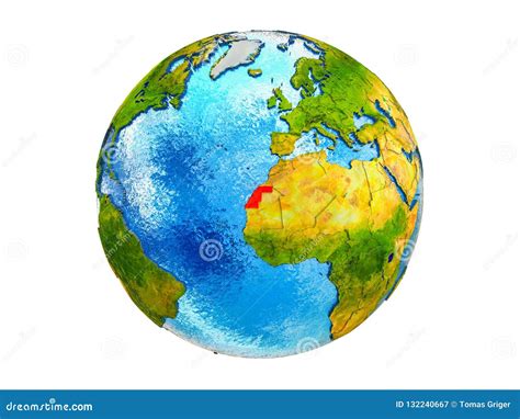 Mapa De Sara Ocidental Na Terra D Isolada Imagem De Stock Imagem De