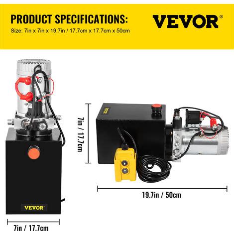 Vevor Pompe Hydraulique V L Pompe Hydraulique Remorque Simple Effet