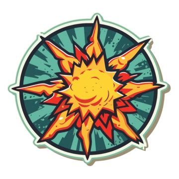 Sun Emblem With Sun Set On A Circular Background Vector Starburst