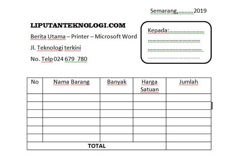 Detail Contoh Nota Pembelian Laptop Koleksi Nomer