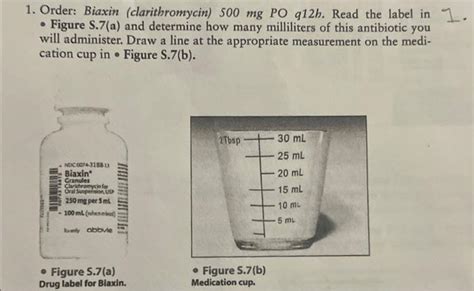 Solved 1 Order Biaxin Clarithromycin 500mg Po Q12h Read