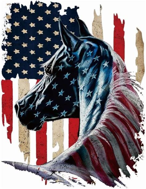 Horse American Flag Car Decal Patriot Horse USA Flag Car Door Window ...