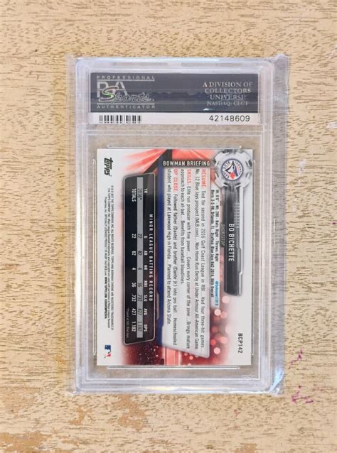 2017 Bo Bichette Bowman Mega Box Chrome Prospects PSA 10 BCP142