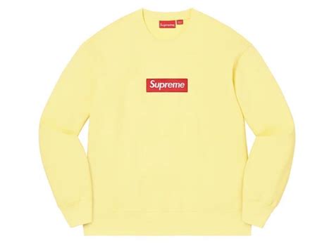 Yahooオークション Lサイズ Supreme Box Logo Crewneck Pale Yellow