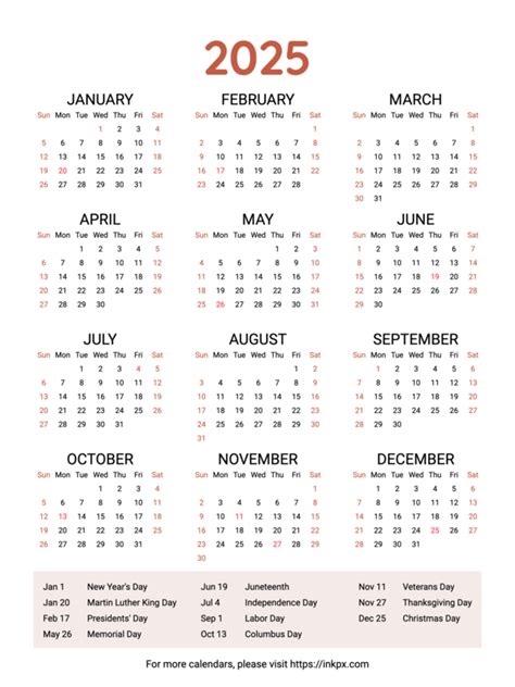 Free Printable Weekend Highlighted 2025 Calendar With Highlighted Us