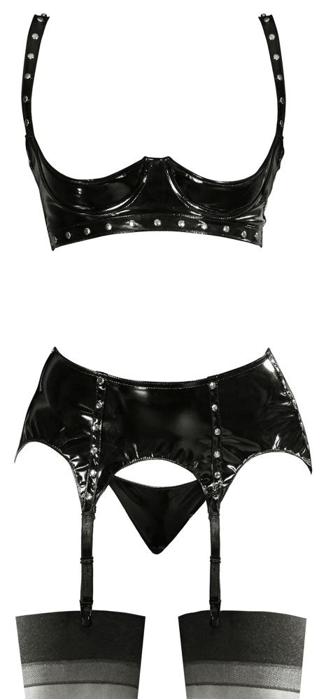 BLACK LEVEL STOUT VINYL LINGERIE SETJE Coco Lamar