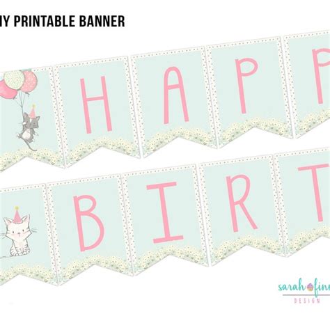 Cat Birthday Banner Printable - Etsy