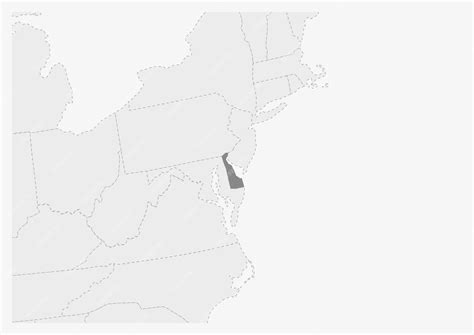 Premium Vector Map Of Usa With Highlighted Delaware State Map