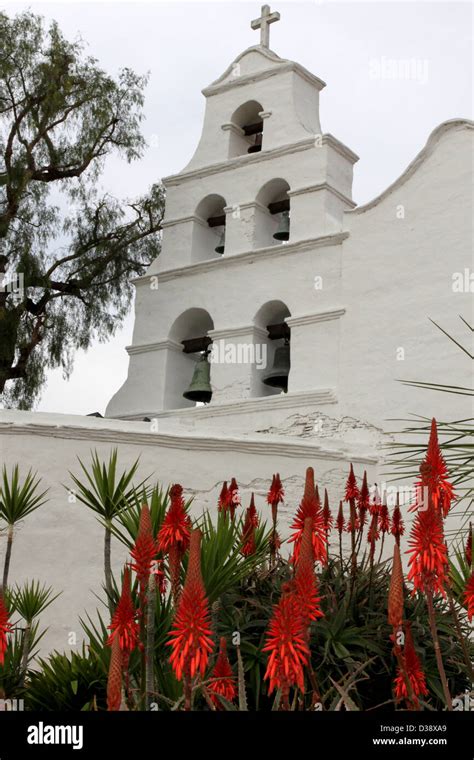 San Diego Mission Basilica Stock Photo - Alamy