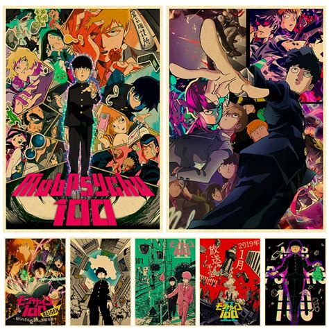 P Steres De Anime Japon S Mob Psycho Papel Kraft Cl Sico De Pared