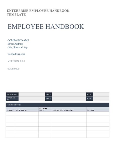 printable employee handbook templates  word excel