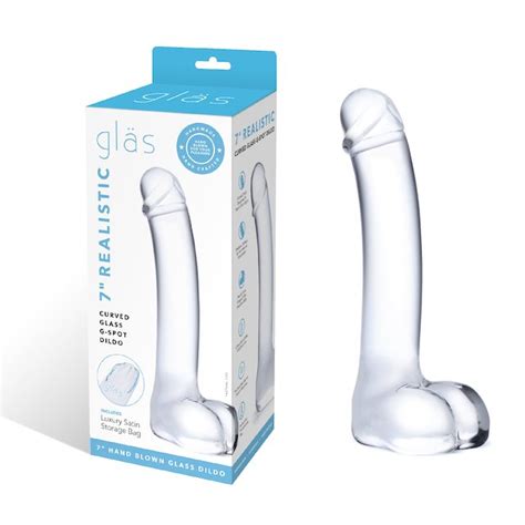 Glas 7 Inches Realistic Curved Glass G Spot Dildo Clear MQ Adult Store