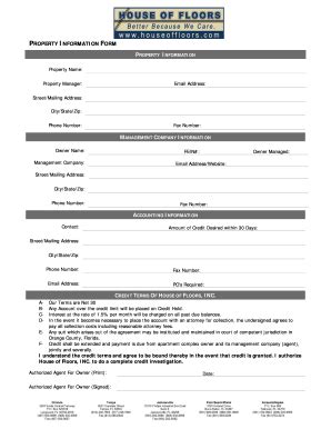 Fillable Online PROPERTY INFORMATION FORM PROPERTY INFORMATION Property