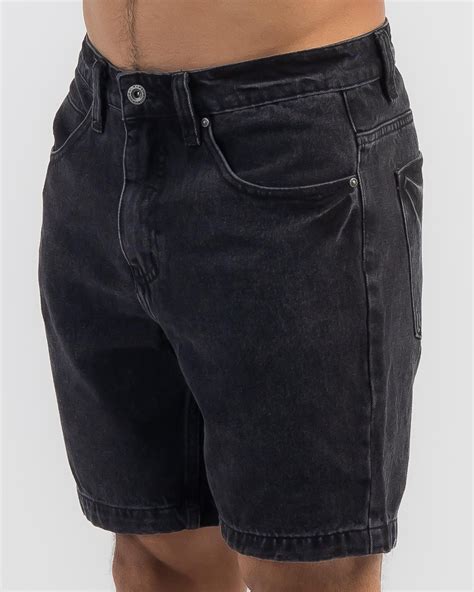 Shop Rip Curl Washed Black Denim Walk Short In Washed Black Fast