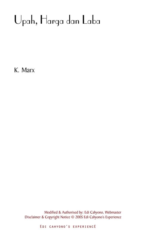 Upah Harga Dan Laba Karl Marx Pdf