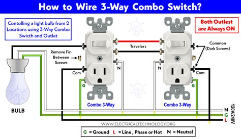 How To A Wire 3 Way Combination Switch And Grounded Outlet